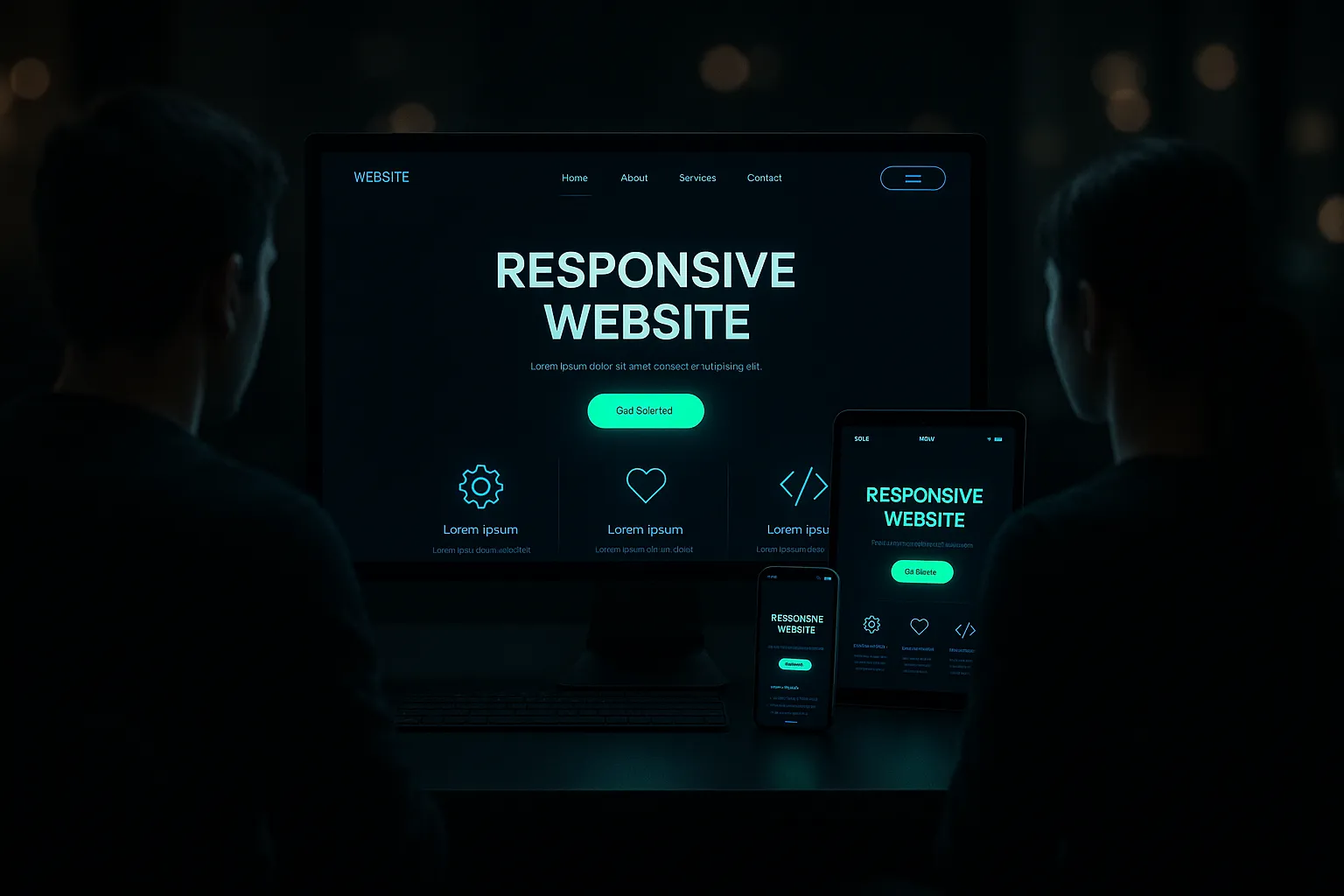 Reaktionsschnelle Website im modernen Büro